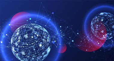 Soyut teknoloji küresi arka planı. Genel ağ kavramı. 