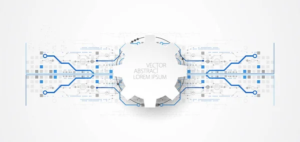 Abstrakt Horisontell Teknik Bakgrund Kommunikationskoncept Futuristisk Digital Innovationsbakgrund Vektorillustration — Stock vektor