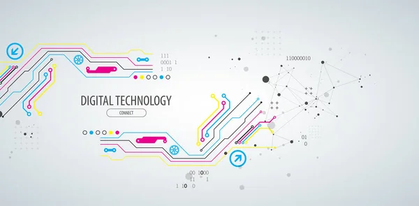 Анотація Технологічну Наукову Тематику Різні Технічні Деталі Використанням Цифрового Коду — стоковий вектор
