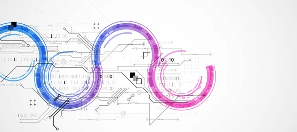 抽象技術の概念 回路基板 高いコンピュータの色の背景 コンテンツ ウェブのためのスペースを持つベクトルイラスト テンプレート ビジネス技術プレゼンテーション — ストックベクタ