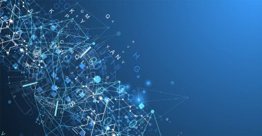 Pleksus etkisi olan soyut teknoloji konsepti. Vektör illüstrasyonu.