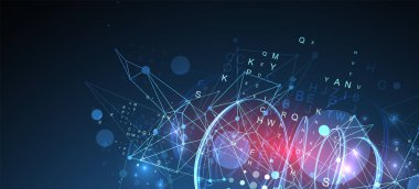 Pleksus etkisi olan soyut girdap çizgileri. Fütürist geometrik kompozisyon. Tasarım çalışmaları için arkaplan.