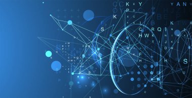 Pleksus etkisi olan soyut girdap çizgileri. Fütürist geometrik kompozisyon. Tasarım çalışmaları için arkaplan.