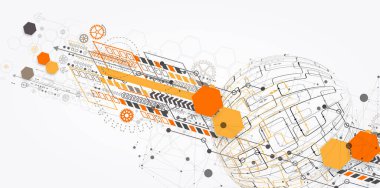 Soyut teknoloji küresi arka planı. Genel ağ kutsaması.