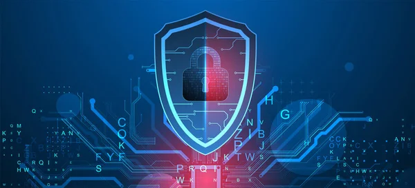 Technologisch Abstrakter Hintergrund Zum Thema Informationsschutz Und Computersicherheit — Stockvektor
