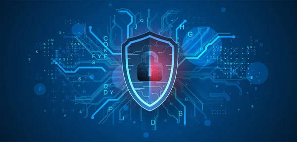 Antecedentes Abstractos Tecnológicos Sobre Tema Protección Información Seguridad Informática — Vector de stock