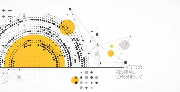 ハーフトーンのテーマベクトル 点と線を結ぶ科学の抽象的背景 — ストックベクタ