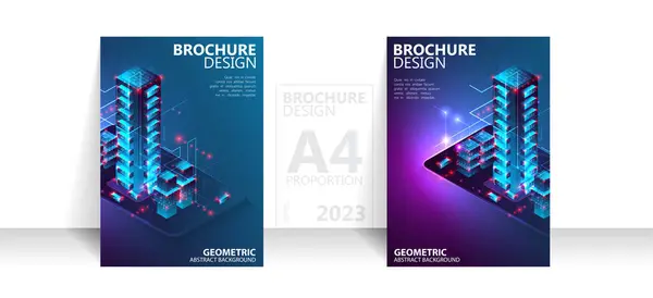 Brochure Template Flyer Achtergrond Voor Business Design Proportie Isometrische Big — Stockvector