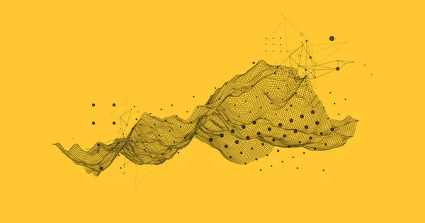 Абстрактна Хвиля Виконана Стилі Рамки Шаблон Презентації Науки Техніки Векторні — стоковий вектор