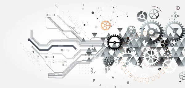 Abstract Technology Background Cogwheels Art Theme Vector Illustration — Stock Vector