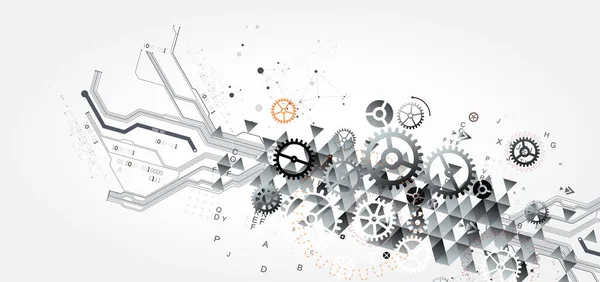 Abstract Technology Background Cogwheels Art Theme Vector Illustration — Stock Vector