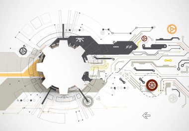 Soyut teknoloji devre kartı. İletişim konsepti... vektör