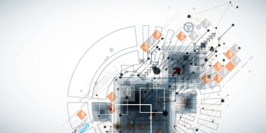 Bilim ve teknoloji sunumu için şablon. Pleksus biçimi arkaplanı.