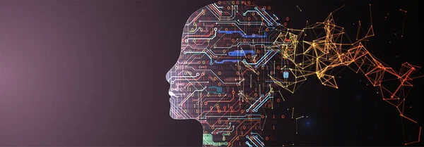 Concept Intelligence Artificielle Plexus Concept Cerveau Créatif Fond Illustration Science — Image vectorielle