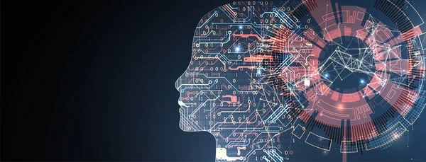 Conceito Inteligência Artificial Plexo Concepção Criativa Cérebro Ilustração Ciência Vetorial —  Vetores de Stock