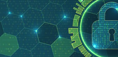 Dijital alanı güvene alın. Sanal gizli, programlama koruması. Vektör