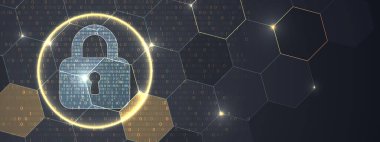 Dijital alanı güvene alın. Sanal gizli, programlama koruması. Vektör