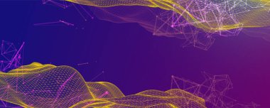 Noktaları ve çizgileri birleştiren çokgen bilim geçmişi. Dijital veri görselleştirme. Vektör