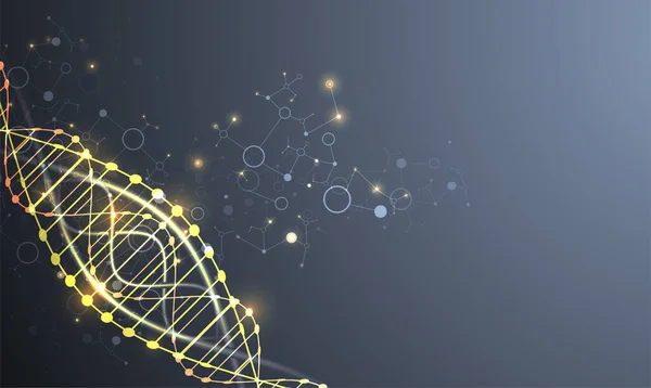Науковий Шаблон Шпалери Або Банер Молекулами Днк Векторні Ілюстрації — стоковий вектор