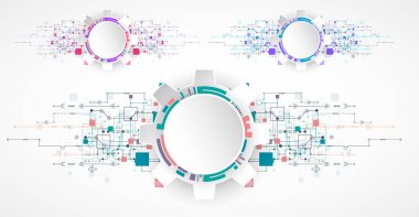 Soyut teknoloji geçmişi. Cogwheels Sanat teması. Vektör seti.