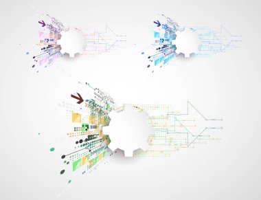 Soyut teknoloji geçmişi. Cogwheels Sanat teması. Vektör seti.
