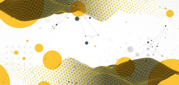 Абстрактна Хвиля Виконана Стилі Рамки Напівтоновий Шаблон Презентації Науки Техніки — стоковий вектор