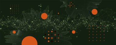 Pleksus etkisi olan soyut küre arkaplanı. Üç boyutlu yüzey. Vektör