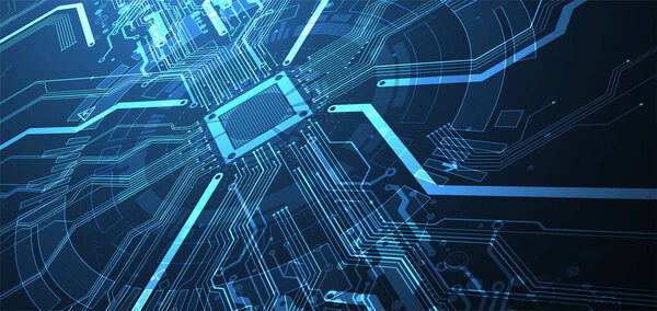 Abstract background on technological and scientific topics. CPU concept. Vector format.