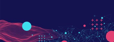 Soyut dalga çerçeve biçiminde yapılır. Bilim ve teknoloji sunumu için şablon. Vektör