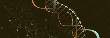 El çizimi DNA soyut molekülü. Tıp bilimi, genetik biyoteknoloji, kimya biyolojisi biyoloji konsepti.