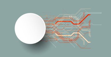 İşlemci konsepti. Devre kartı. Teknoloji geçmişi. El çizimi vektör.