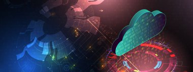 Bulut hesaplama kavramı. Soyut bağlantı teknolojisi geçmişi. El çizimi vektör.