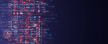 Soyut veri gradyan renk arkaplanı. El çizimi dijital teknoloji konsepti. Vektör