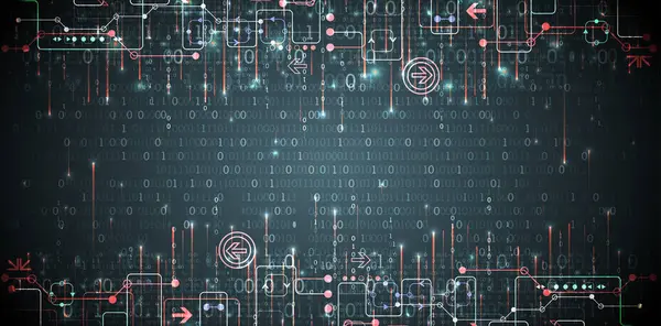 Soyut veri gradyan renk arkaplanı. El çizimi dijital teknoloji konsepti. Vektör