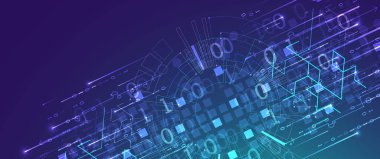 El yapımı soyut teknoloji konsepti. Devre kartı, yüksek bilgisayar rengi arkaplan. İçerik, web - şablon, iş teknolojisi sunumu için alanı olan vektör illüstrasyonu.