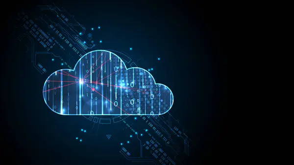 Cloud Computing Konzept Abstrakte Verbindungstechnologie Hintergrund Handgezeichneter Vektor lizenzfreie Stockvektoren