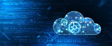 Bulut hesaplama kavramı. Soyut bağlantı teknolojisi geçmişi. El çizimi vektör.