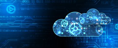 Bulut hesaplama kavramı. Soyut bağlantı teknolojisi geçmişi. El çizimi vektör.