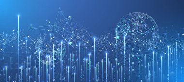 Gelecekçi teknoloji geçmişi. Plexus yapı iş sunumu, büyük veri ağı görselleştirme konsepti. El çizimi vektör.