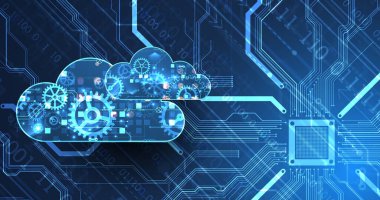 Bulut hesaplama kavramı. Soyut bağlantı teknolojisi geçmişi. El çizimi vektör.