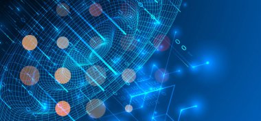 Gelecekçi teknoloji geçmişi. Pleksus yapısı Büyük Veri Ağı görselleştirme kavramı. El çizimi vektör.