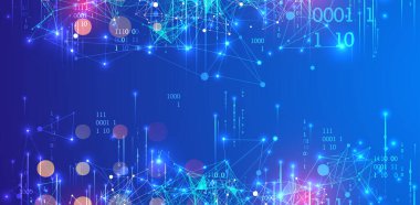 Büyük Data. Teknoloji arka planında soyut dijital fütüristik vektör çizimi. Veri madenciliği ve yönetim konsepti. El çizimi sanat.