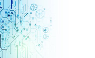 İşlemci konsepti. Devre kartı. Teknoloji soyut geçmişi. El çizimi vektör. 