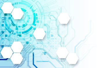 İşlemci konsepti. Devre kartı. Teknoloji soyut geçmişi. El çizimi vektör. 