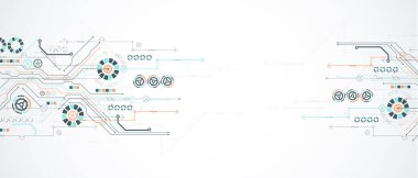 Teknolojik bir temada soyut vektör arkaplanı.