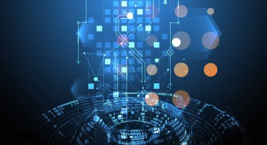 Yarım ton tema vektörü. Teknoloji soyut arkaplanı. 