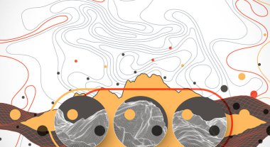 Soyut sanat teli arkaplanı. Modern bilim ya da teknoloji sanat unsurları. Yüzey çizimi. El yapımı vektör.