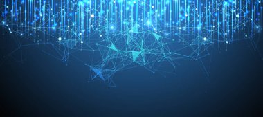 Büyük Data fütüristik, teknoloji ışık tasarımı. Vektör veri dijital arkaplan. Veri sisteminin illüstrasyon yeniliği. El çizimi illüstrasyon.