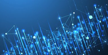 Büyük Data fütüristik, teknoloji ışık tasarımı. Vektör veri dijital arkaplan. Veri sisteminin illüstrasyon yeniliği. El çizimi illüstrasyon.