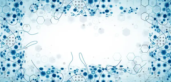 Tasarım için pleksus etkisi olan soyut altıgen arkaplan. Vektör illüstrasyonu.